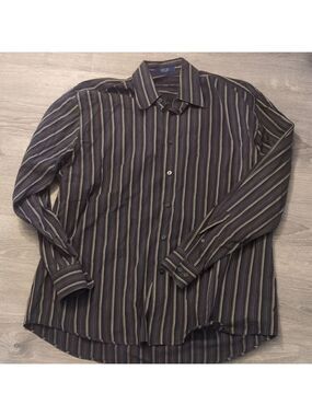 Alan flusser striped button down shirt size large